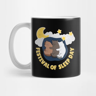 Cute Cats Sleeping on Festival of Sleep Day Mug